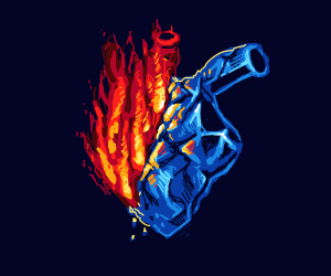 300x250 Fire And Ice Heart Drawing - Fire And Ice Drawing