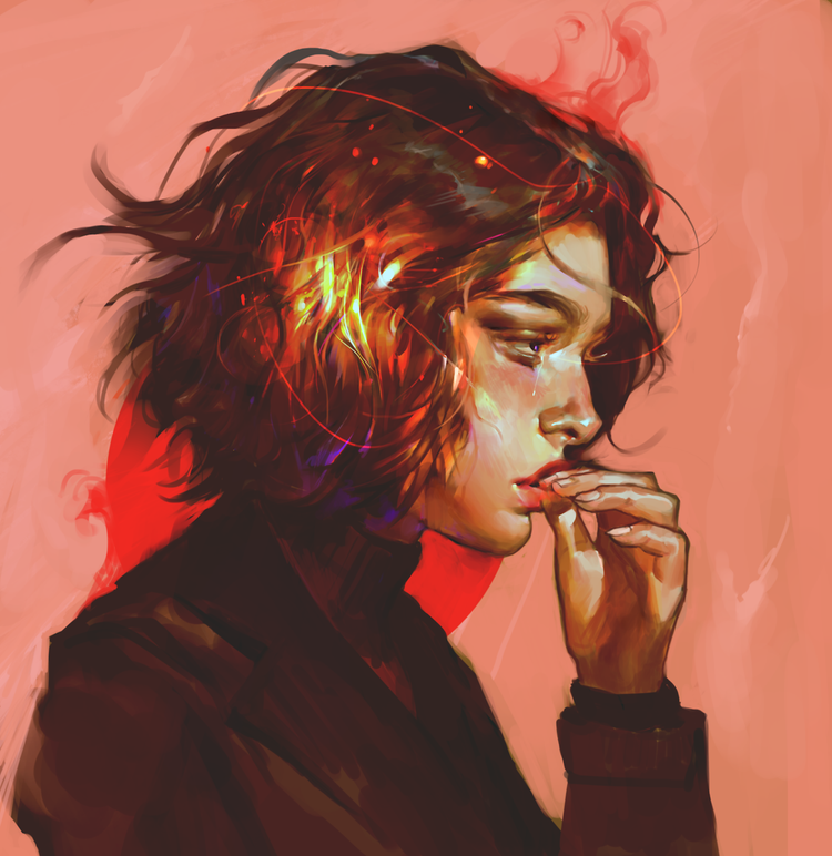 750x772 Fire Girl Uploaded - Fire Art Drawing