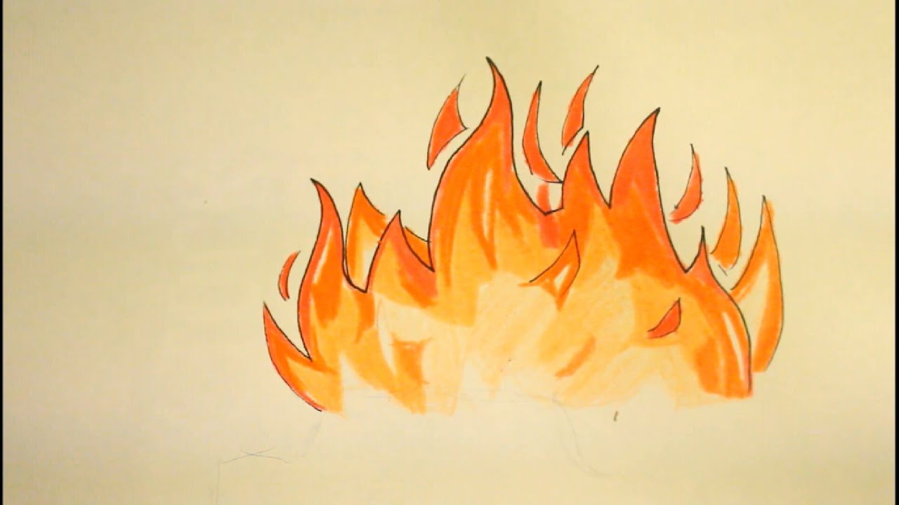 1280x720 How To Draw Flamesfireeasystep - Fire Background Drawing