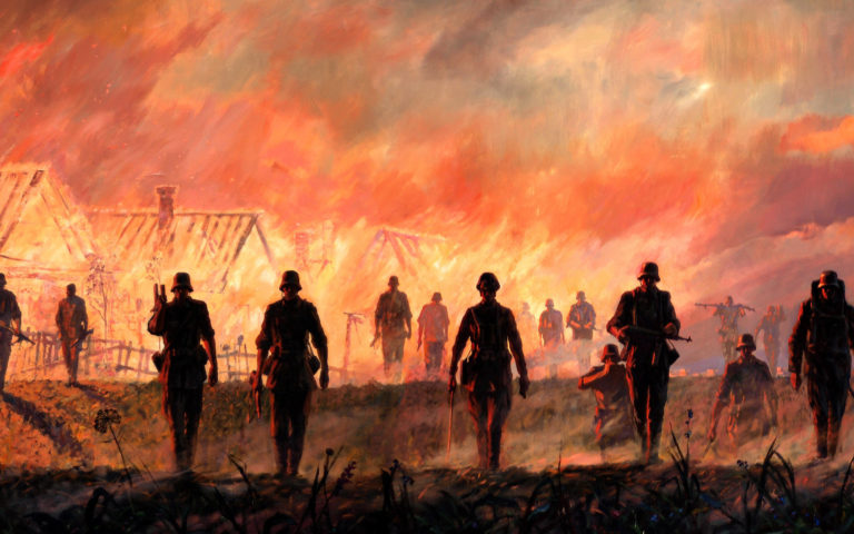 768x480 Battle, Military, Fire,hd Images, Invasion, Fv, Wariors Humor - Fire Background Drawing