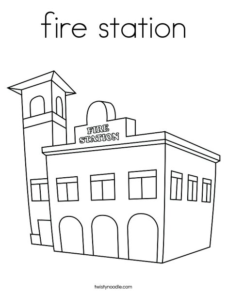 468x605 Fire Station Coloring Page - Fire Department Drawing