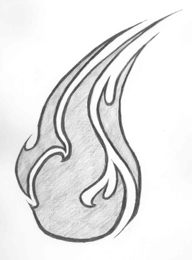 757x1024 grey ink tribal fire n flame tattoo design - Fire Design Drawing