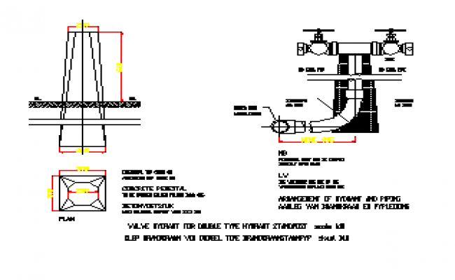 650x400 fire hydrant section design drawing - Fire Design Drawing