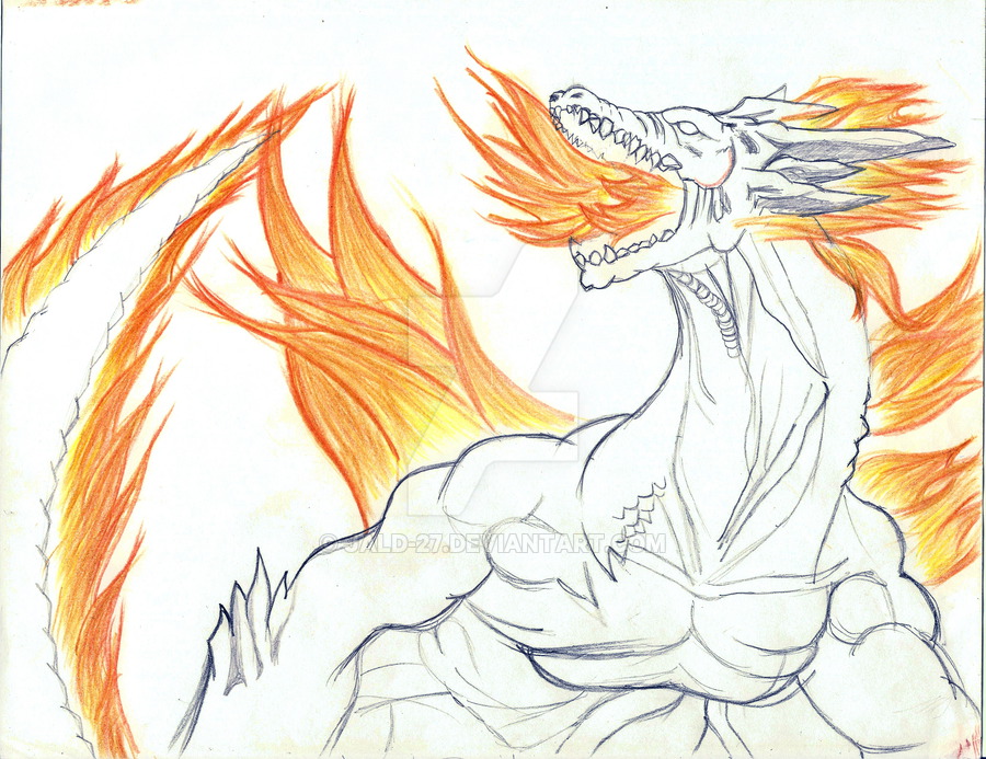 900x693 Fire Dragon Drawing - Fire Dragon Drawing
