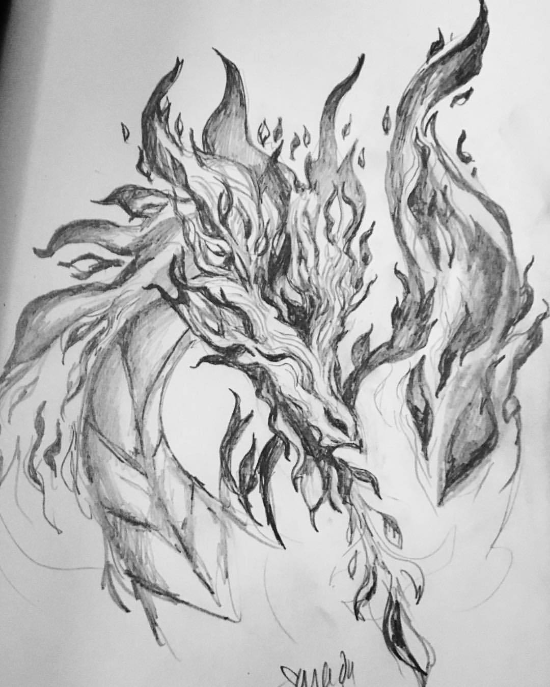 Fire Dragon Drawing At Explore Collection Of Fire Dragon Drawing 5427