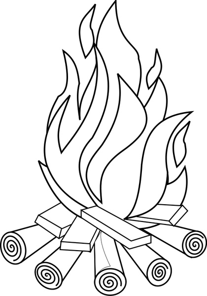 420x600 Fire Line Art Free Vector In Open Office Drawing - Fire Drawing