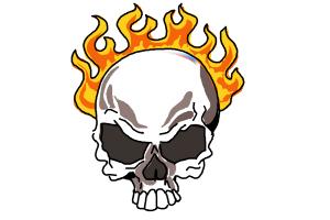 300x200 How To Draw A Skull On Fire - Fire Drawing