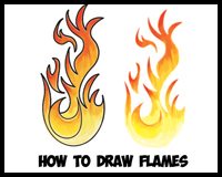 200x160 How To Draw Flames Fire With Drawing Lessons Tutorials To Make - Fire Drawing Images