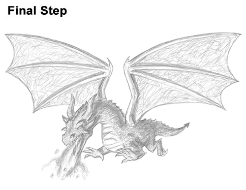 500x386 How To Draw A Dragon - Fire Drawing Images