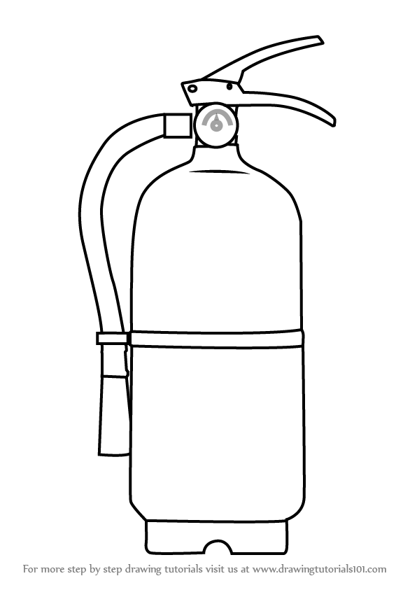 596x843 Learn How To Draw Fire Extinguisher - Fire Drawing Step By Step