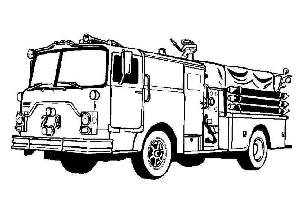 970x686 fire truck drawing beautiful fire truck drawing - Fire Engine Drawing
