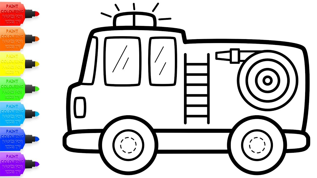 6100 Fire Car Coloring Pages For Free