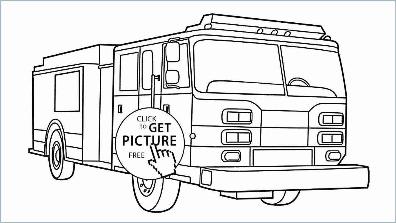 1366x768 simple fire truck coloring - Fire Engine Drawing