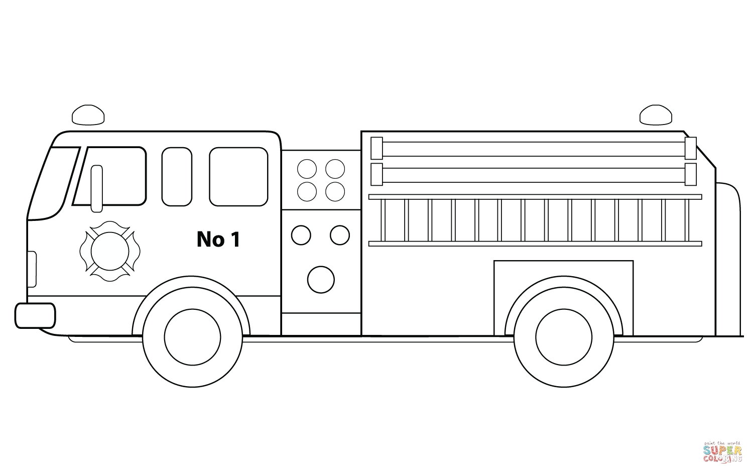 1500x944 drawing fire truck coloring page - Fire Engine Drawing