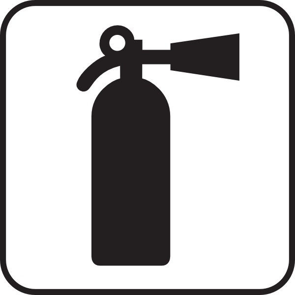 600x600 Fire Extinguisher White Clip Art Free Vector In Open Office - Fire Extinguisher Drawing
