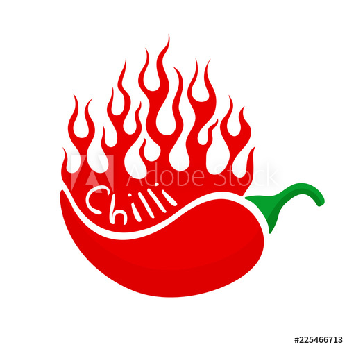 500x500 flat vector drawing with chilli and blazing flames hot burning - Fire Flames Drawing