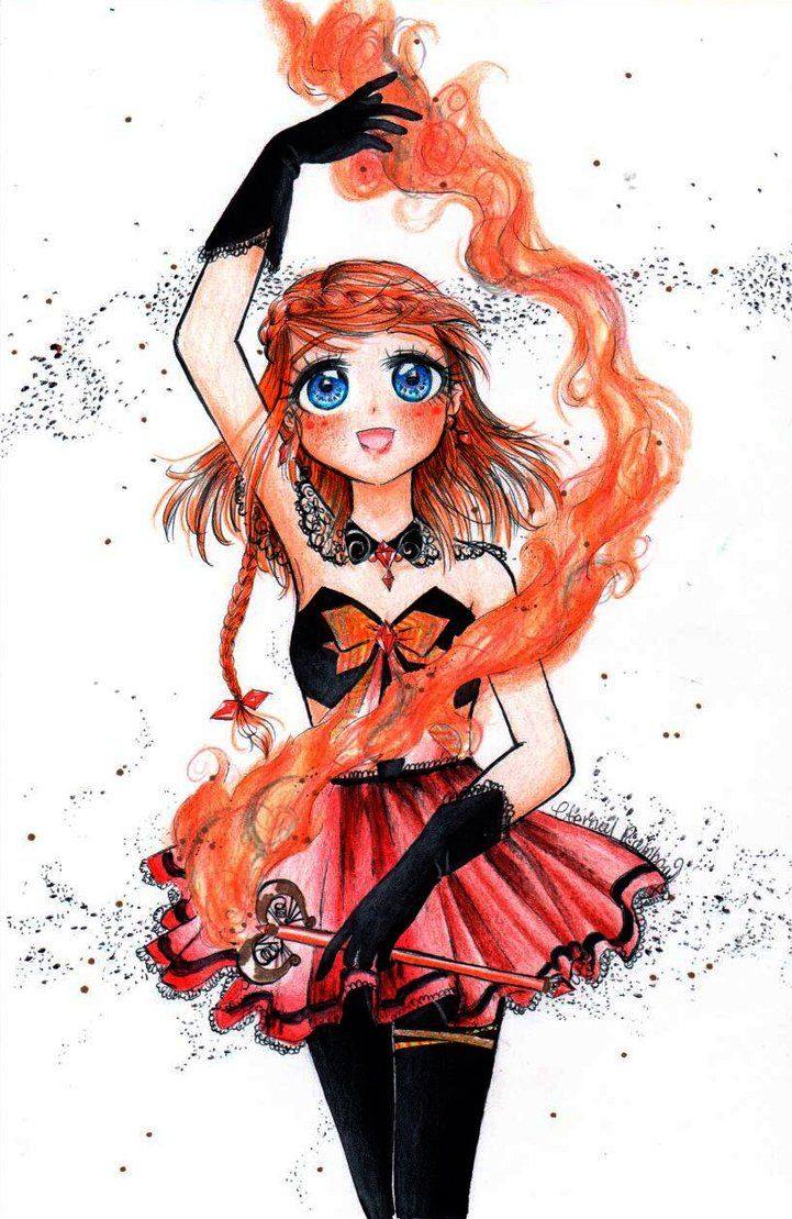 Fire Girl Drawing
