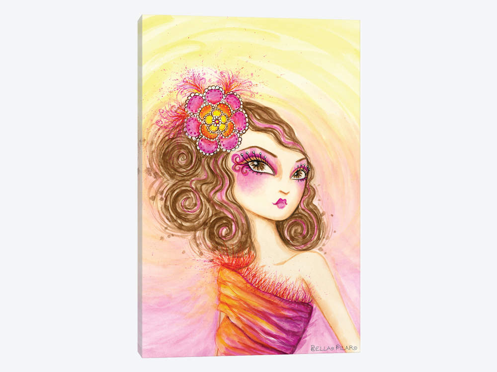 1000x750 Fire Girl Canvas Art Print - Fire Girl Drawing