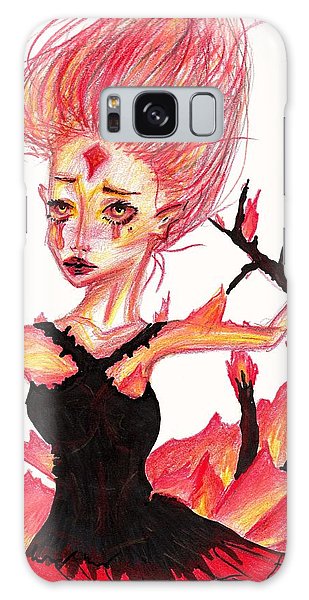 309x600 Fire Girl Galaxy Case For Sale - Fire Girl Drawing