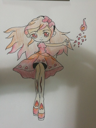 320x427 Fire Girl - Fire Girl Drawing