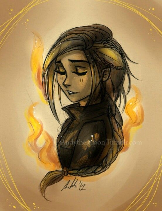 553x720 Fire Girl Draw Worthy Stuff Hunger Games Trilogy, Hunger Games - Fire Girl Drawing