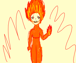 300x250 Fire Girl Drawing - Fire Girl Drawing