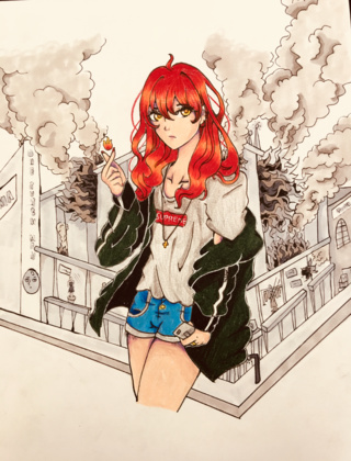 320x420 Firegirl Drawings On Paigeeworld Pictures Of Firegirl - Fire Girl Drawing