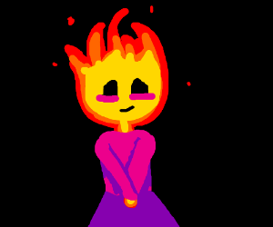 300x250 Cute Fire Girl Drawing - Fire Girl Drawing