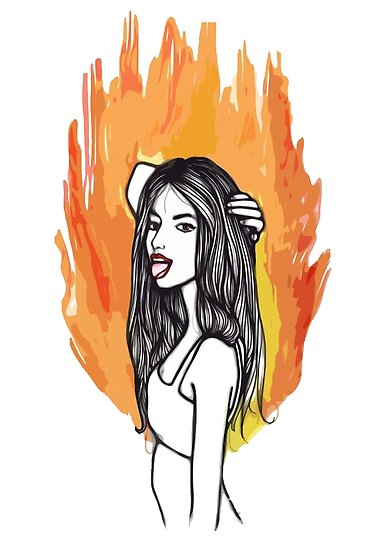 384x550 Fire Girls Posters - Fire Girl Drawing