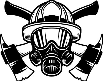 340x270 Firefighter Logo Firefighting Helmet Mask Axes Fireman Etsy - Fire Helmet Drawing