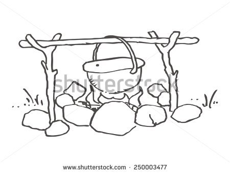 450x338 Drawn Camp Fire Line - Fire Line Drawing