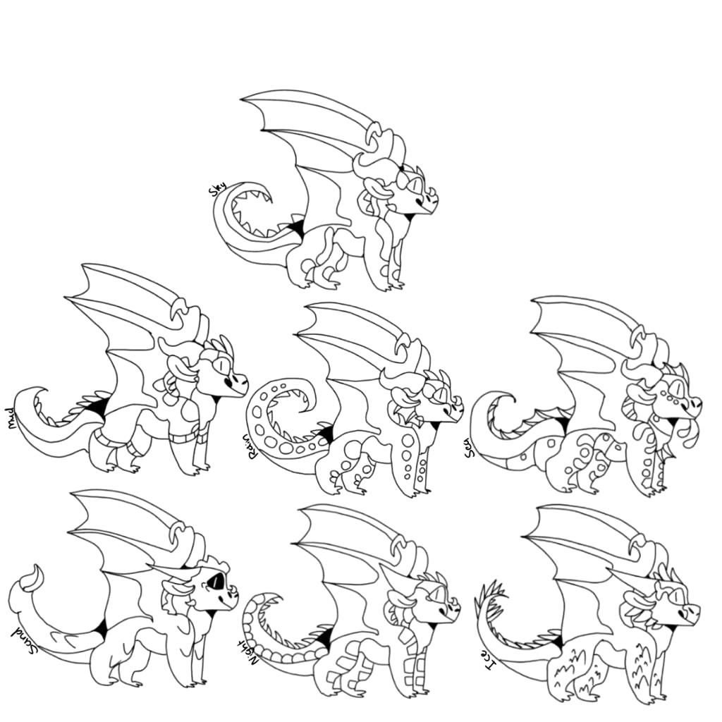 1024x1024 Outstanding Wings Of Fire Coloring - Fire Line Drawing