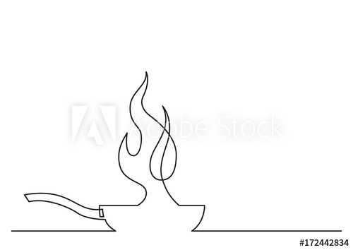 500x354 One Line Drawing Of Isolated Vector Object - Fire Line Drawing