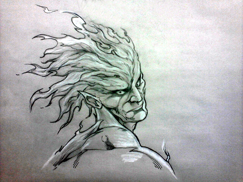 792x594 Dennis M Sweatt Comic Book Creations And Design! Fire God Art Work - Fire Pencil Drawing