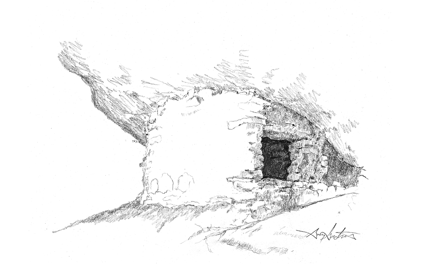 1440x960 House On Fire Pencil Gary Gackstatter - Fire Pencil Drawing