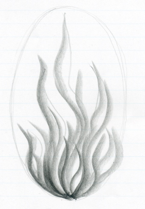 480x689 How To Draw Flames - Fire Pencil Drawing