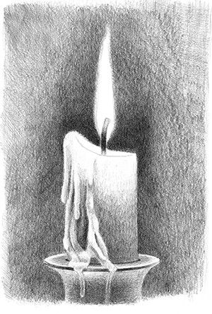 300x444 Idiots Guide On How To Draw A Candle And Flame Art - Fire Pencil Drawing