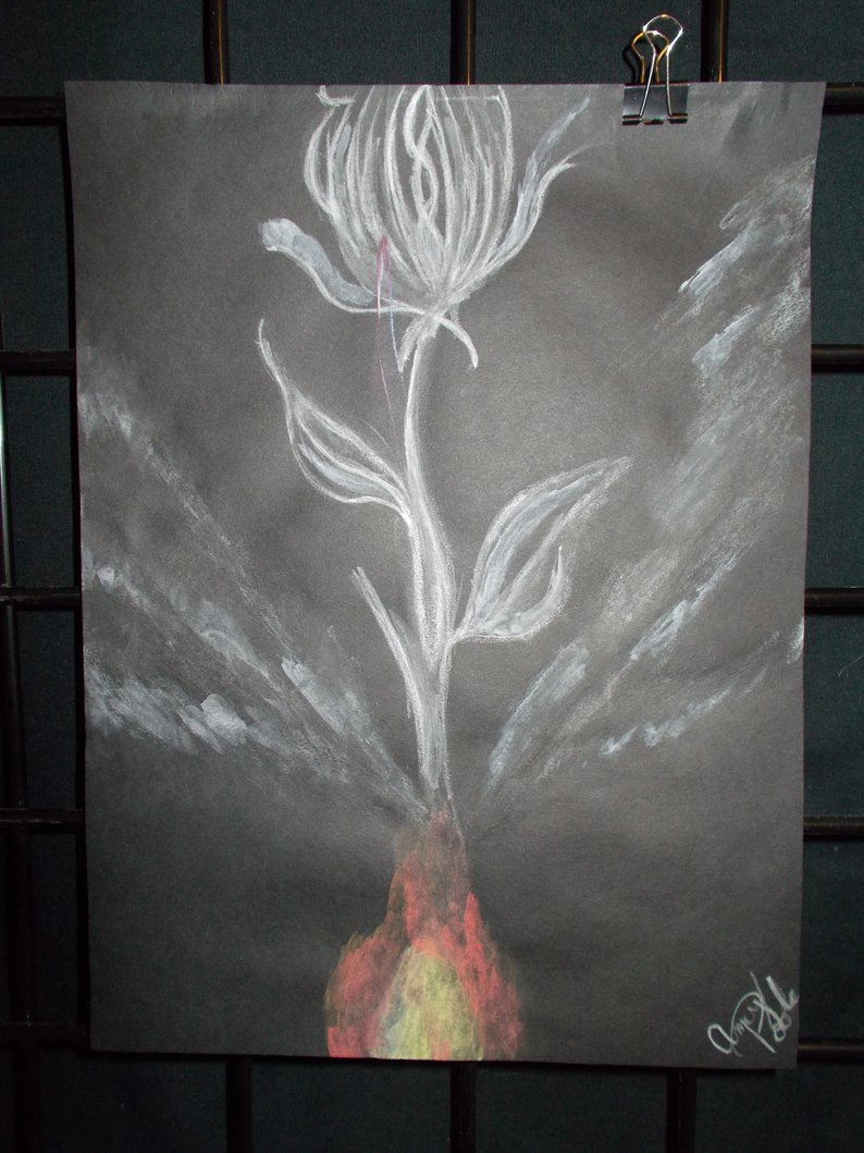 794x1059 Metallic Pencil Rose And Fire Drawing Etsy - Fire Pencil Drawing