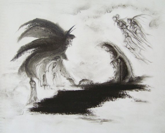 570x461 Original Pencil Drawing Come Closer To The Fire Etsy - Fire Pencil Drawing