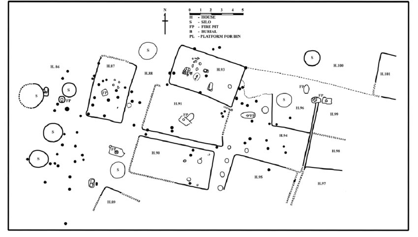 850x482 Line Drawing Of House Cluster From Chalcolithic Site Inamgaon - Fire Pit Drawing