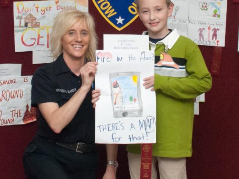 800x600 Students Draw On Fire Safety Skills For Poster Contest Stow, Oh - Fire Safety Drawing