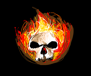 300x250 Epic Fire Skull Drawing - Fire Skull Drawing