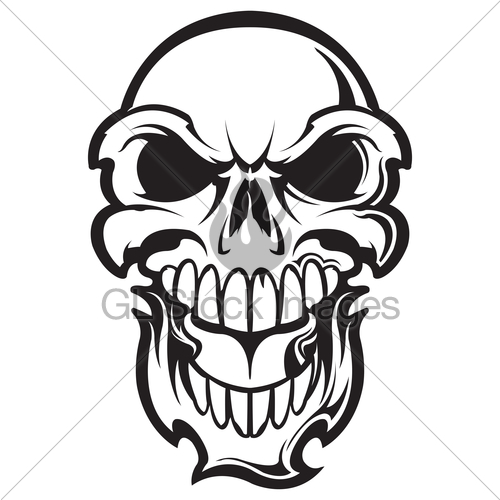 500x500 Fire Skull Gl Stock Images - Fire Skull Drawing