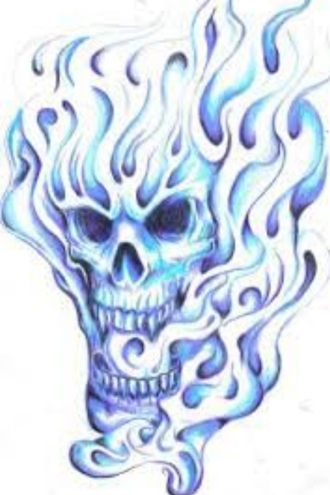1054x1582 haztex alien tats blue fire skull drawing tattoodo - Fire Skull Drawing