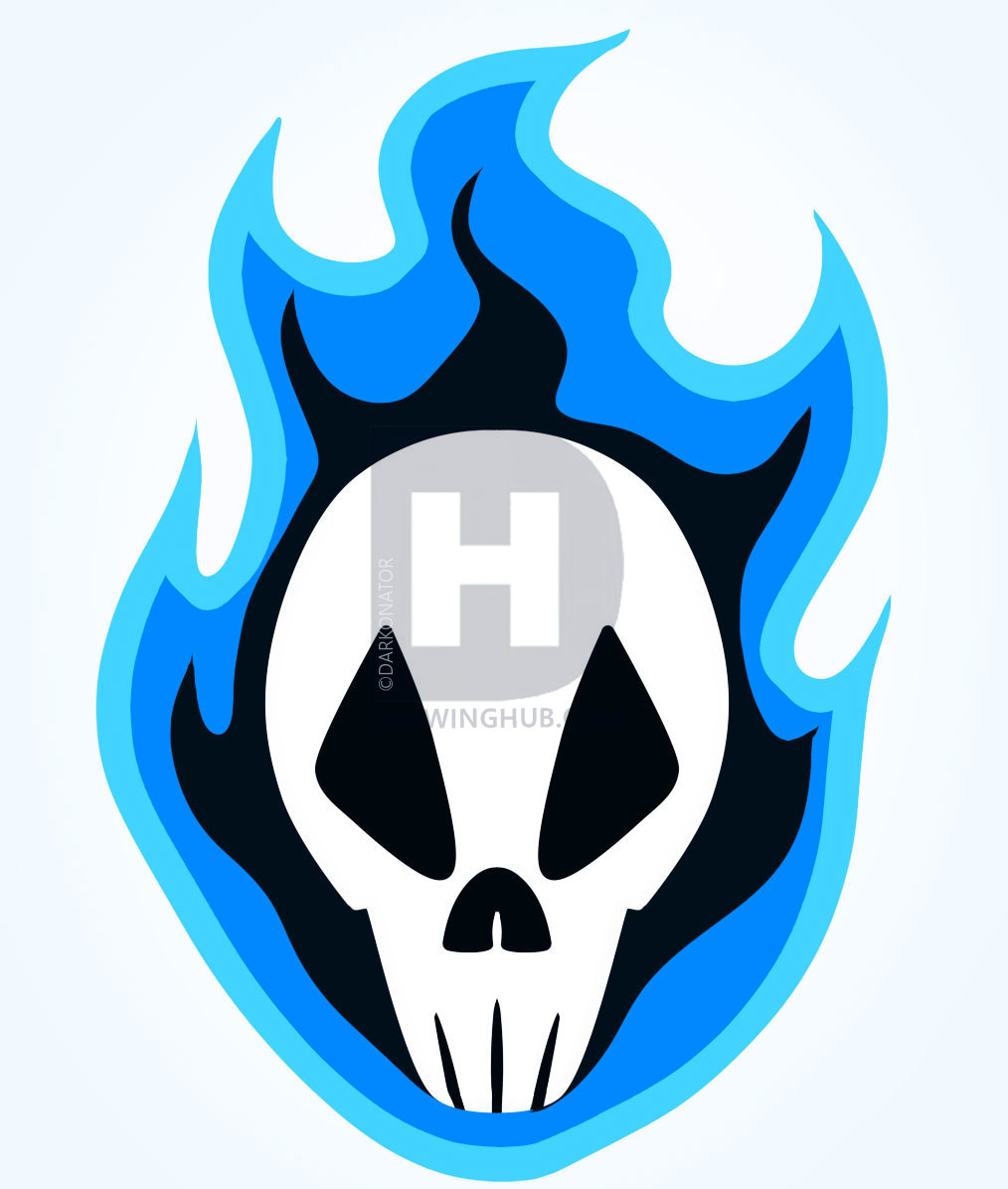 1014x1196 How To Draw A Fire Skull, Step - Fire Skull Drawing