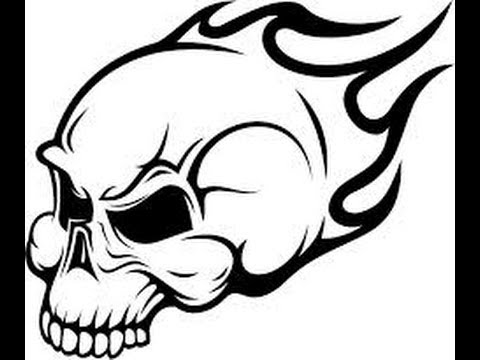 480x360 How To Draw A Flaming Skull - Fire Skull Drawing