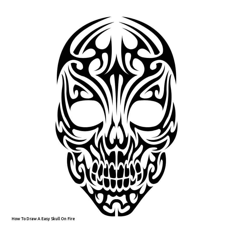 800x800 How To Draw A Easy Skull On Fire Tribal Skull Tattoos Ideas - Fire Skull Drawing