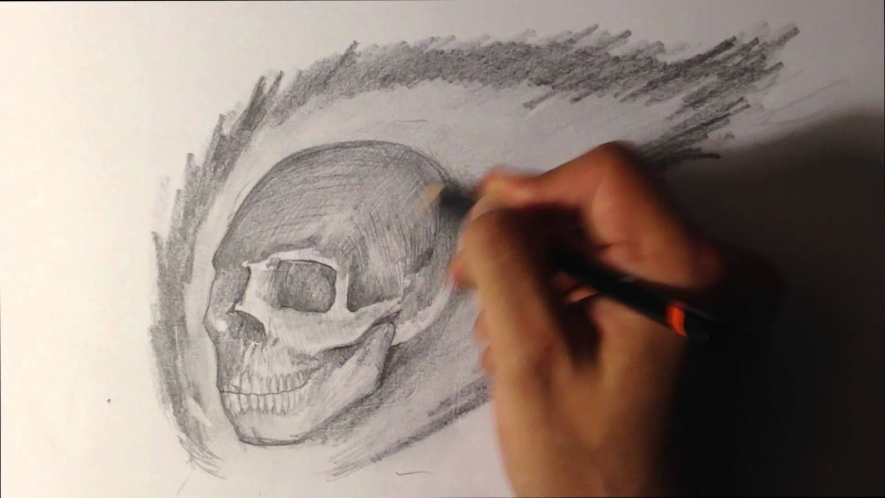 1280x720 How To Draw A Skull On Fire - Fire Skull Drawing