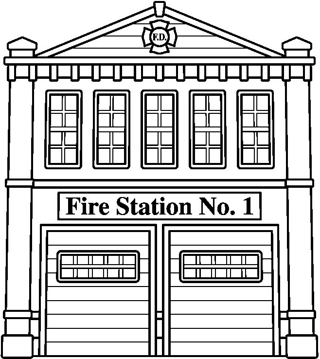 658x738 fire station coloring pages clip art, art, fire - Fire Station Drawing