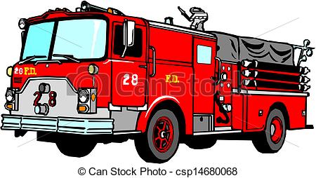 450x254 Fire Truck Vector Illustration - Fire Truck Drawing